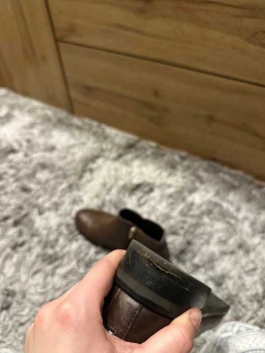 Buty botki sztyblety skórzane czekoladowe brązowe 38 Tommy Hilfiger