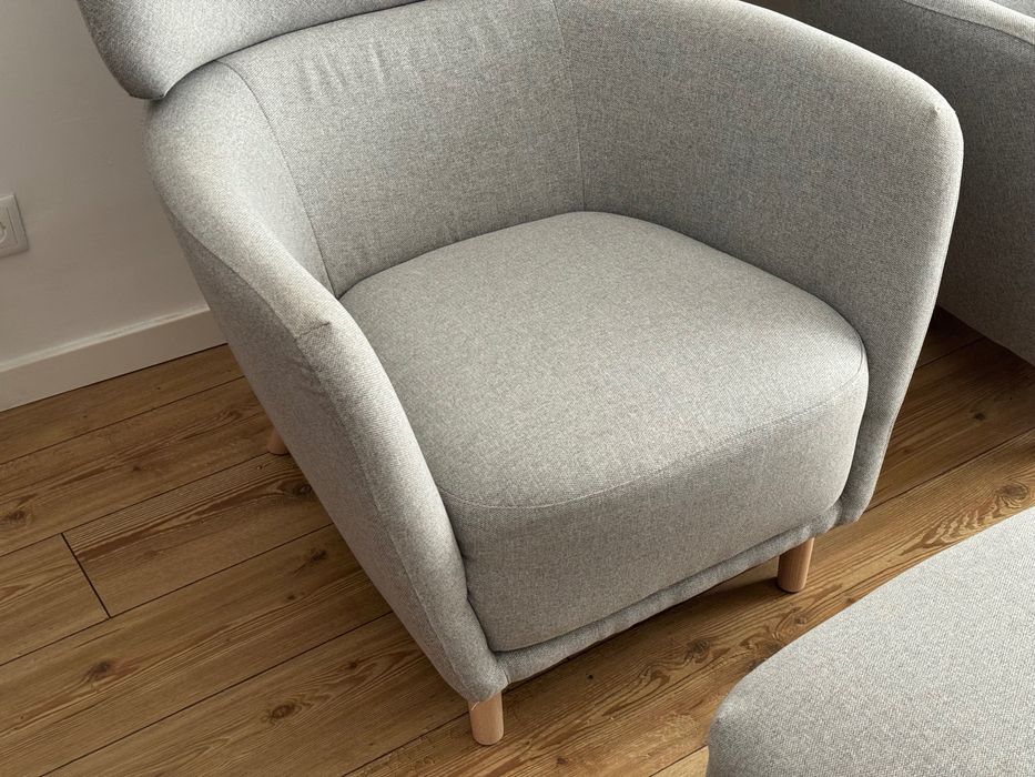 IKEA OSKARSHAMN Wing chair with footstool