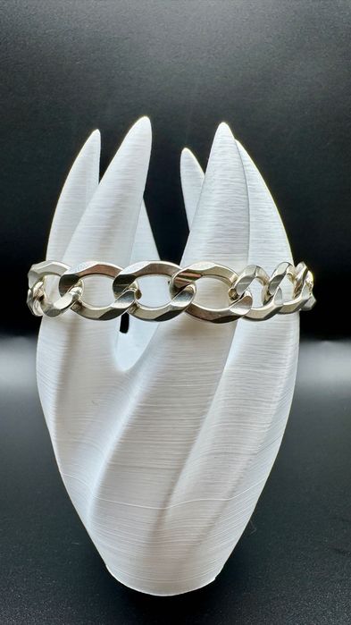 Srebrna bransoletka męska "Pancerka", próba: 925, waga: 33,93g, długość: 23 cm