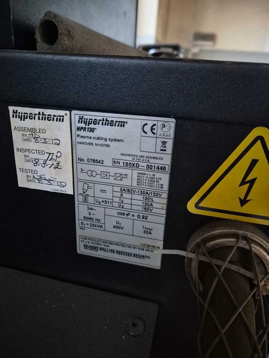 Wycinarka plazmowa Eckert Jantar 2 2012 HPR130 Hypertherm