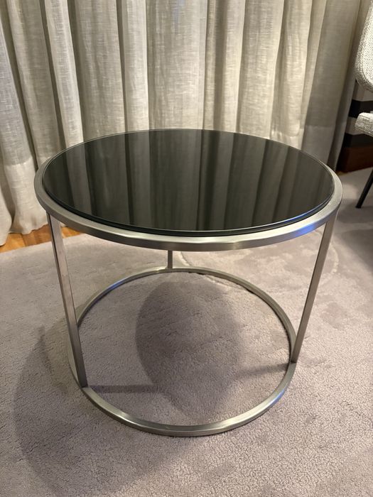 Mesa de centro Ile da Living Divani - preto com aço inox