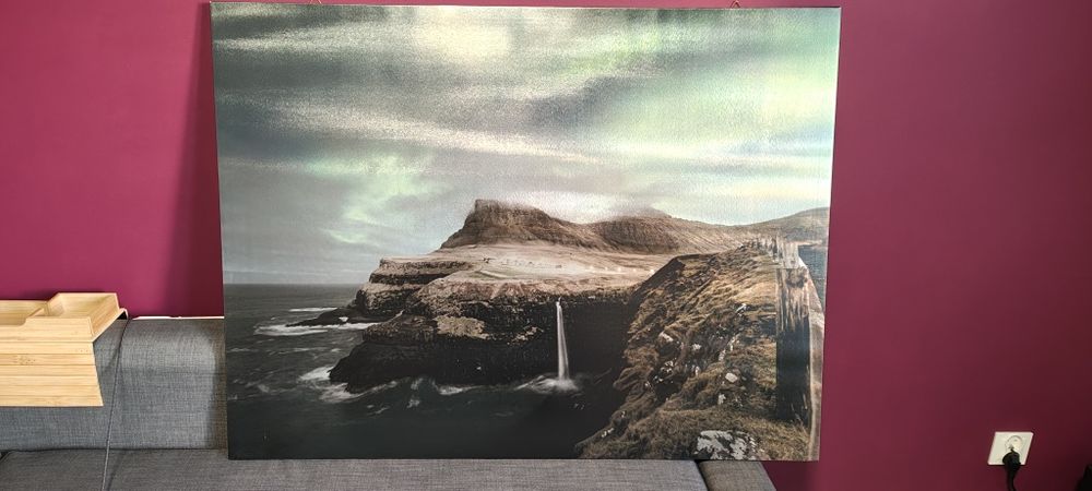 Obraz canvas zorza wyspy owcze 85x113