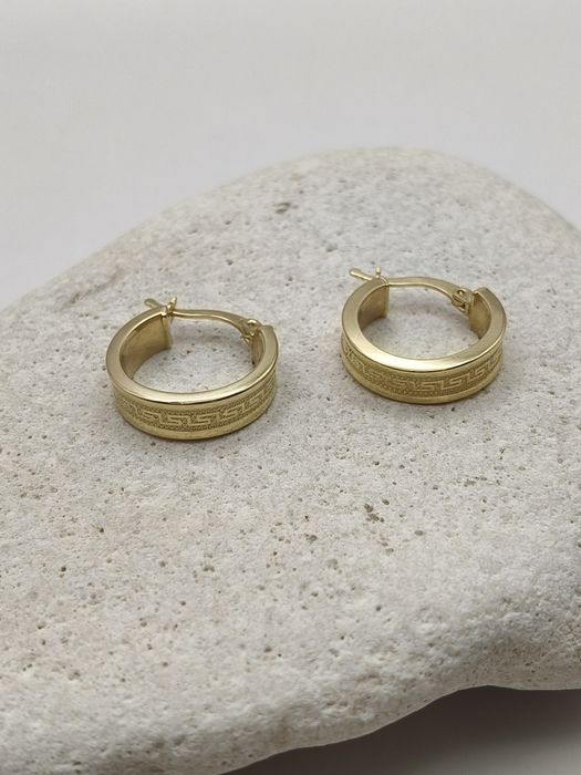 Złote Kolczyki Wzór Grecki Pr.585 Nowe Zapraszamy