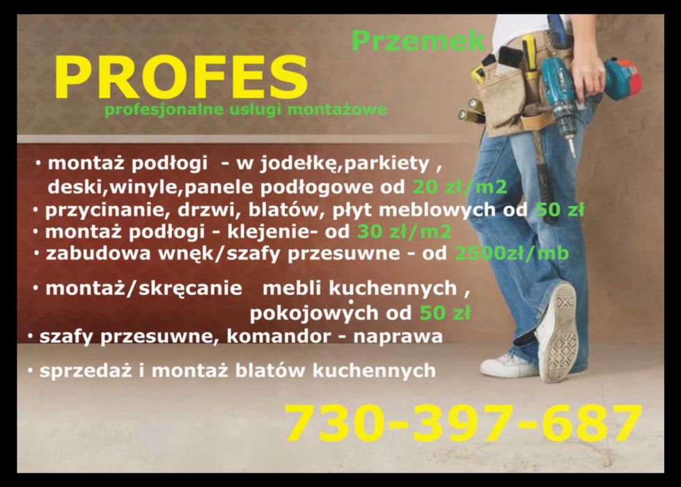 PROFESJONALNIE-Montaż/skręcanie,składanie kuchni,szafek, mebli, łóżek