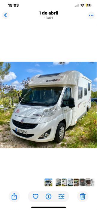 Autocaravana , em Albufeira 2012 , Rapido 776 FF , perfilada , 95000 km fiat ducato