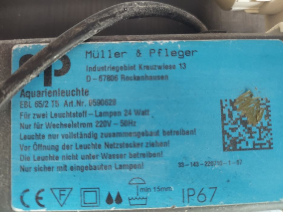 Oświetlenie akwarium 24 watt. firmy Mp.