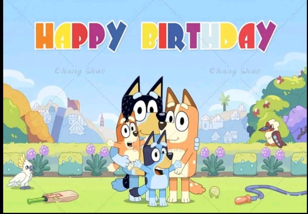 Tela aniversario bluey