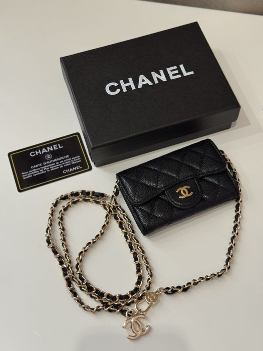 Мікро-сумочка гаманець на ланцюжку Chanel шанель на пояс шкіра міні