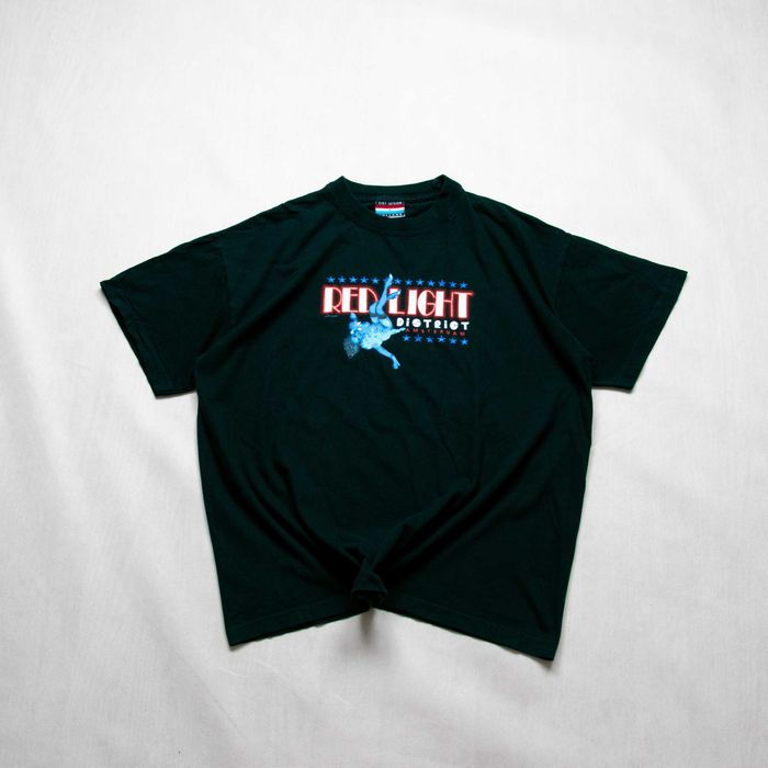 Red Light District t-shirt boxy L dzielnica czerwonych latarni SWAG y2k