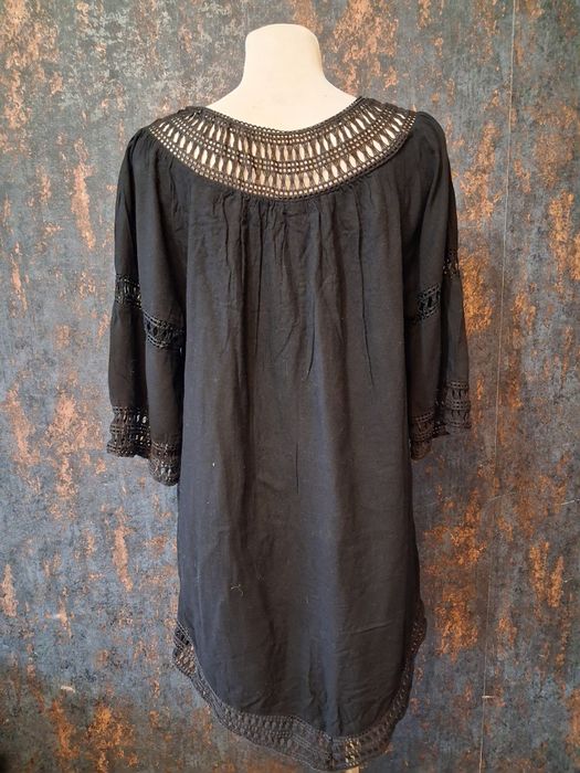 Czarna letnia sukienka w stylu boho przewiewna rozmiar M