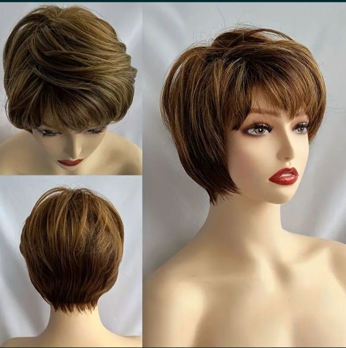 Krótka peruka Pixie brąz