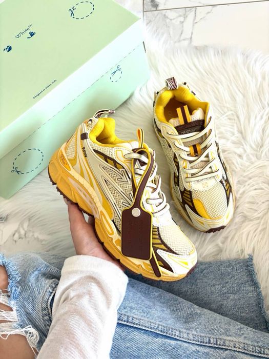(36-45) Спортивін кросівки Off-White Be Right Yellow офф-вайт жовті