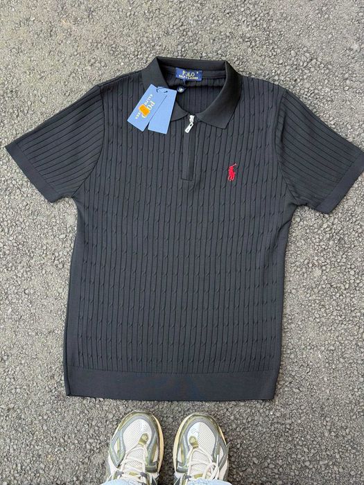 В’язана футболка-поло Polo Ralph Lauren на блискавці