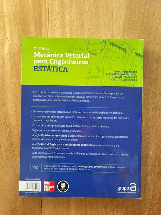 Livro | "Mecânica Vetorial para Engenheiros – Estática", Beer, Johnston, Mazurek e Eisenberg