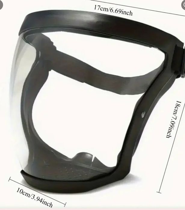 Маска панорамная защитная на лицо для работы с болгаркой