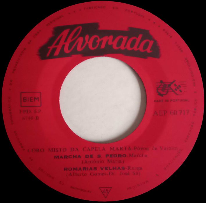 Coro Misto da Capela Marta	- - - - -	Saudades do Mar	- - - - -	EP