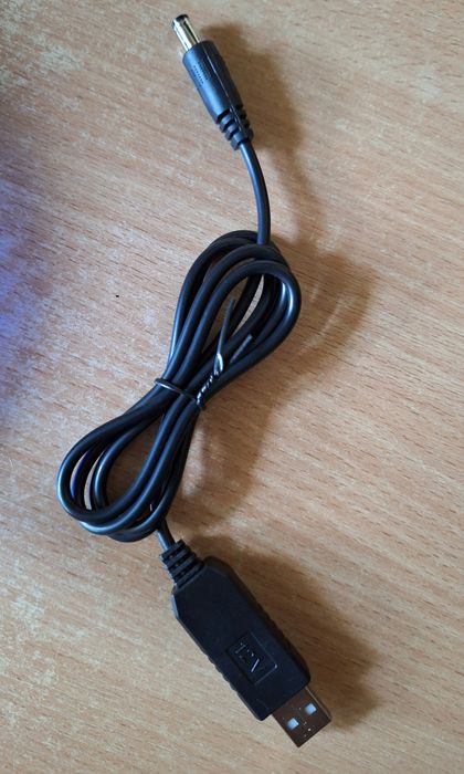 Кабель конвертора 5в-12в usb-dc (5.5-2.1mm)