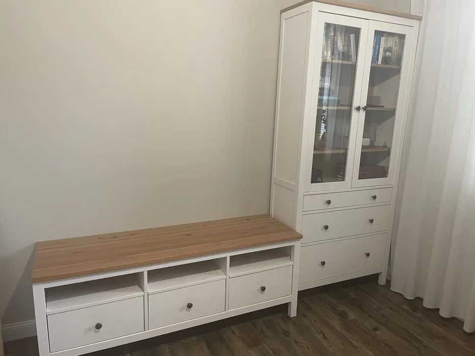 Szafka TV IKEA Hemnes biała/jasnobrązowa r.148x47x57 cm-dostawa gratis