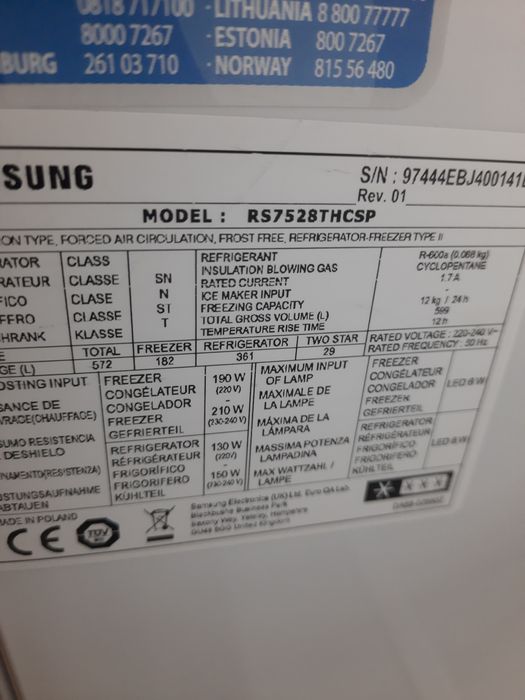 lodowka SAMSUNG side by side LED A++ no frost