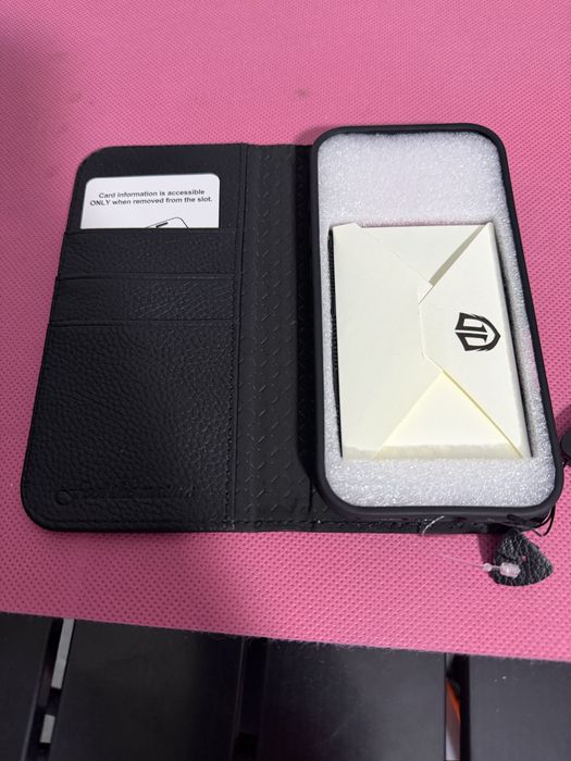 Nowe skórzane etui portfelowe SHIELDON (skóra naturalna, RFID) – komplet, pudełko