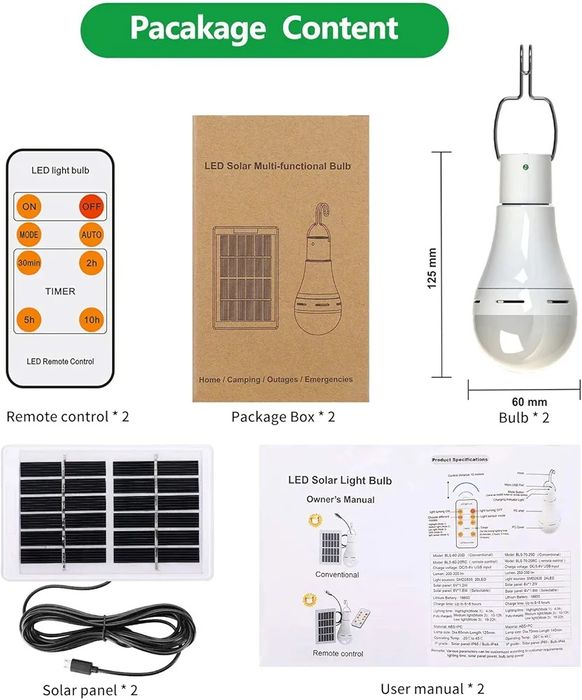 Led solar com comando