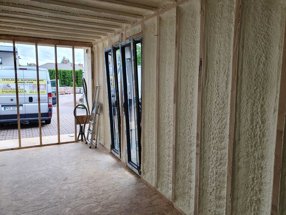 ocieplenie PIANĄ  PUR , ocieplenie  CELULOZĄ oraz WEŁNĄ