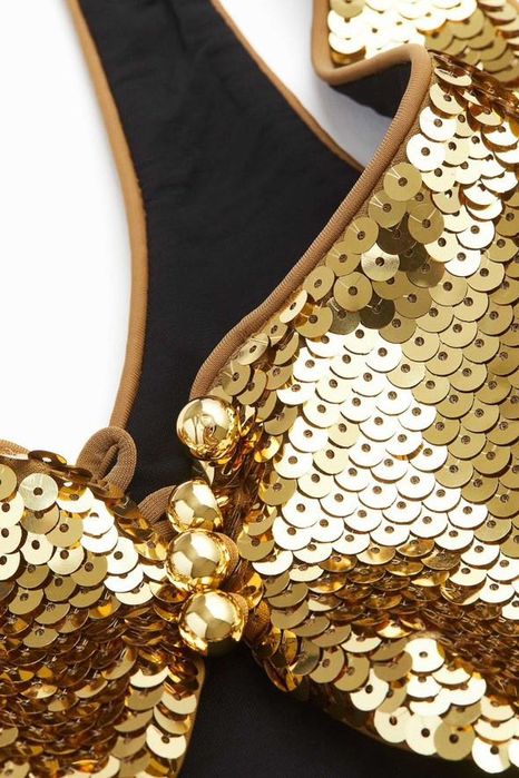 Золотий елегантний топ Rabanne H&M з блискітками R. L