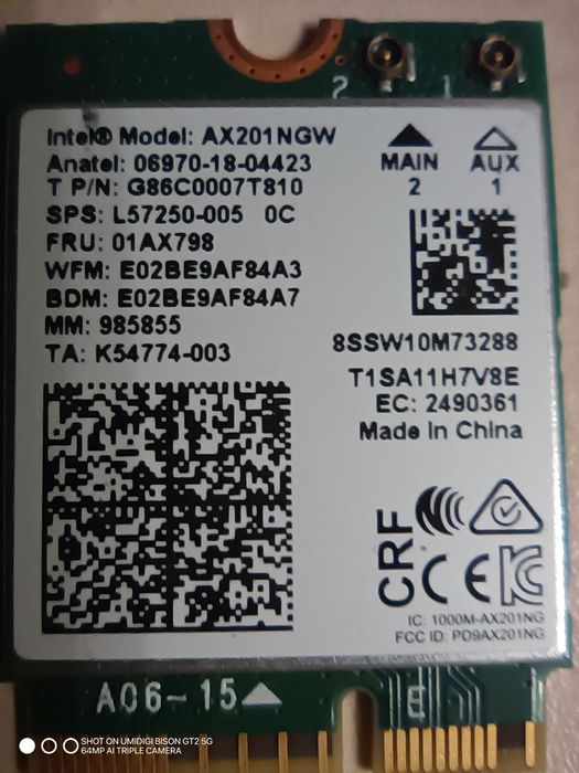 Wi-fi модуль для ноутбука ax201ngw