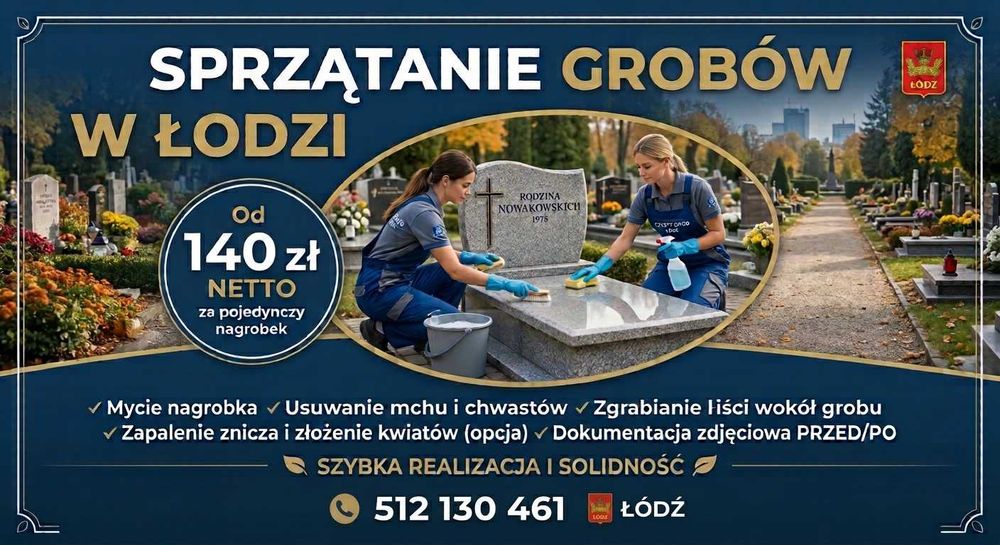 Sprzątanie Grobów Łódź – Kompleksowa usługa od 140 zł
