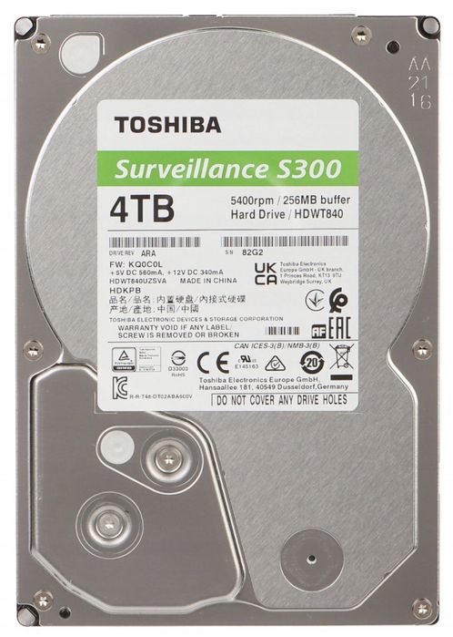 Жорсткий диск 3.5" TOSHIBA S300 4TB SATA/256MB (HDWT840UZSVA)