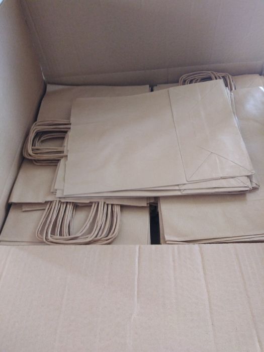 Sacos de papel asa retorcida 100Gran e 100Peq