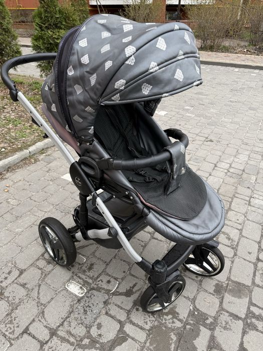Дитяча коляска junama diamond 2 в 1 Сіра Люлька + Прогулка