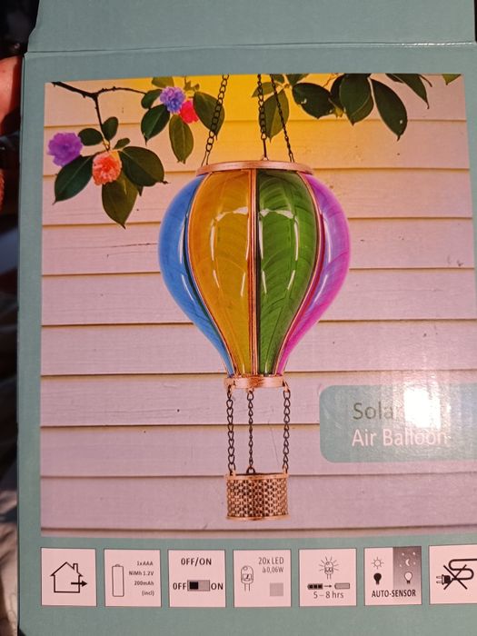 Lampka solarna LED żywy ogień balon