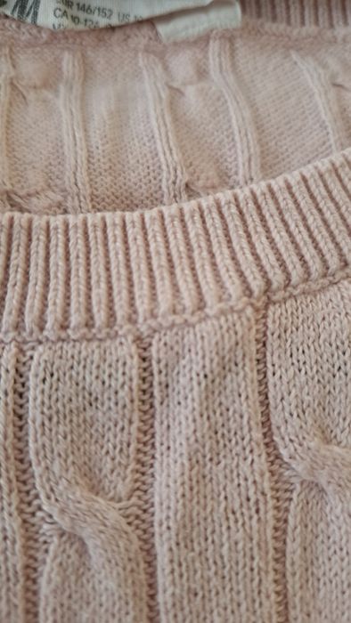 2 sweterki H&M warkoczowy splot 146/152