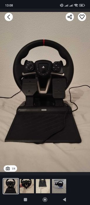 Volante + Pedais Hori Apex Novo - Nunca usado
