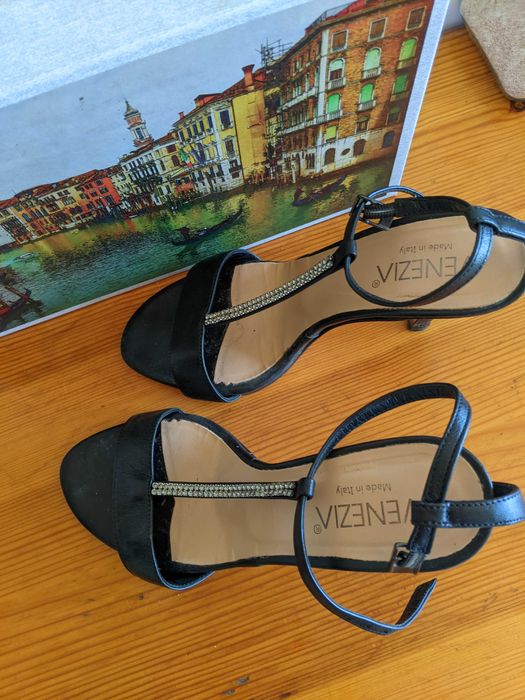 Sandały Venezia 36, czarne , szpilki