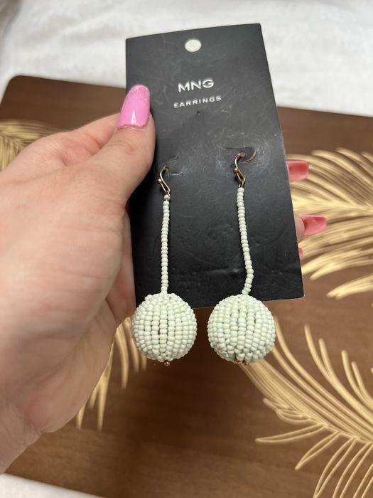 Kolczyki Mango MNG Earrings boho etno casual wiszące korale koraliki