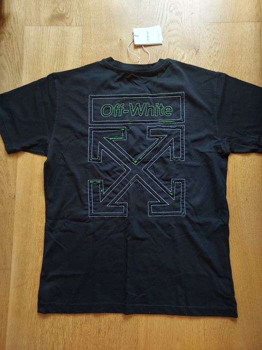 Męska koszulka off-white czarna z logo na plecach