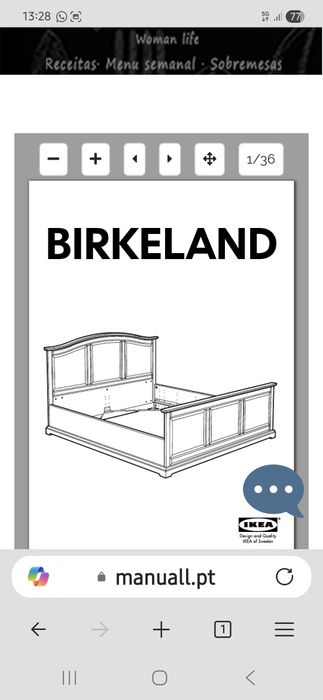 Cama de casal IKEA linha Birkeland. Medidas 2,00 por 1,60.