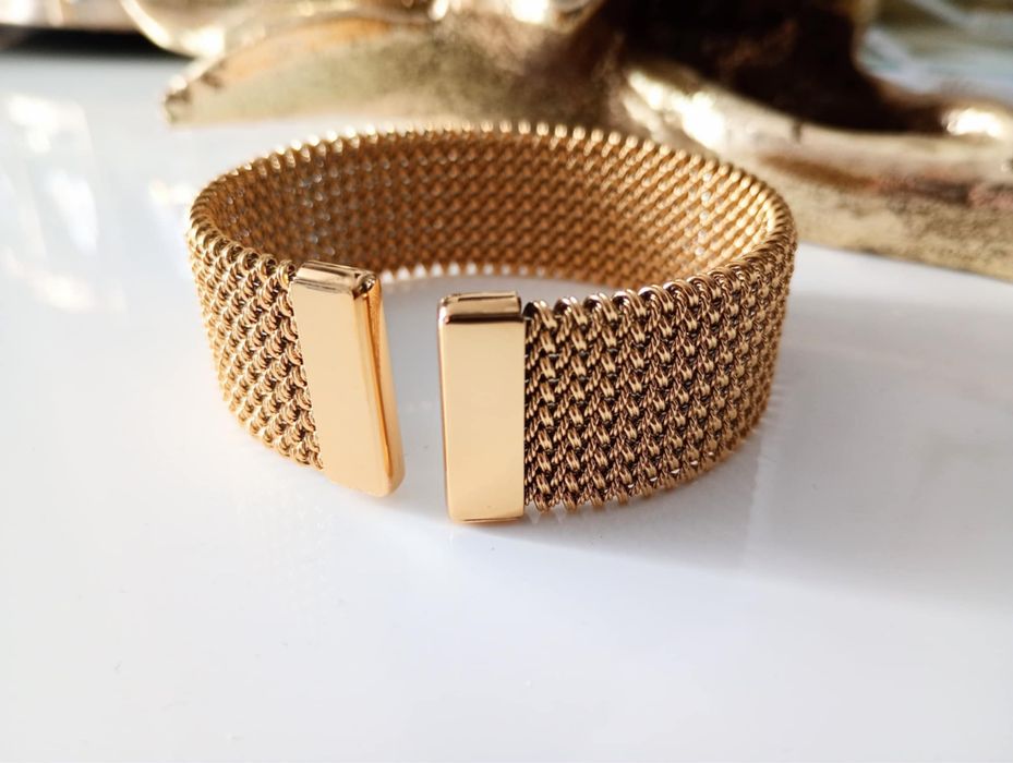Piekna branzoletka gold stal