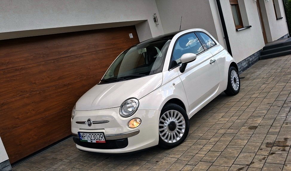 Fiat 500 *Panorama*skóra*klima*alu*duza kolorowa navi*serwis ASO*