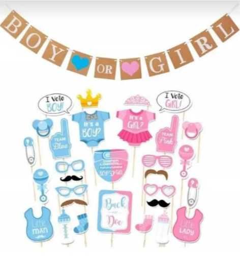 Dekoracje na Baby shower MEGA ZESTAW GIGA BALON