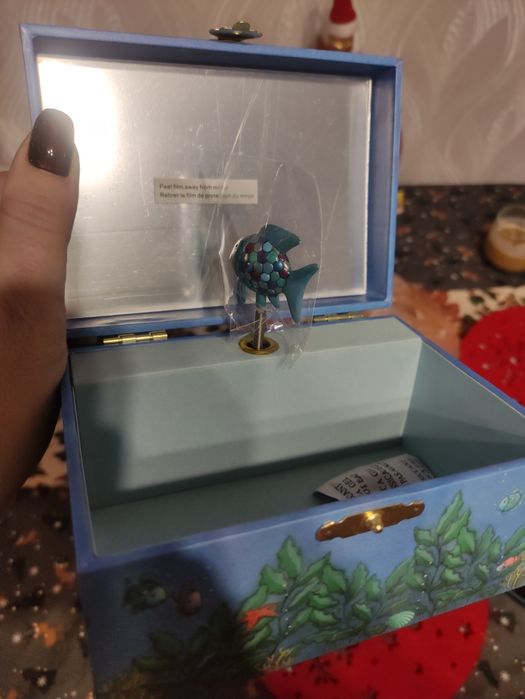 Фотолюминесцентная, музыкальная шкатулка радужная рыба