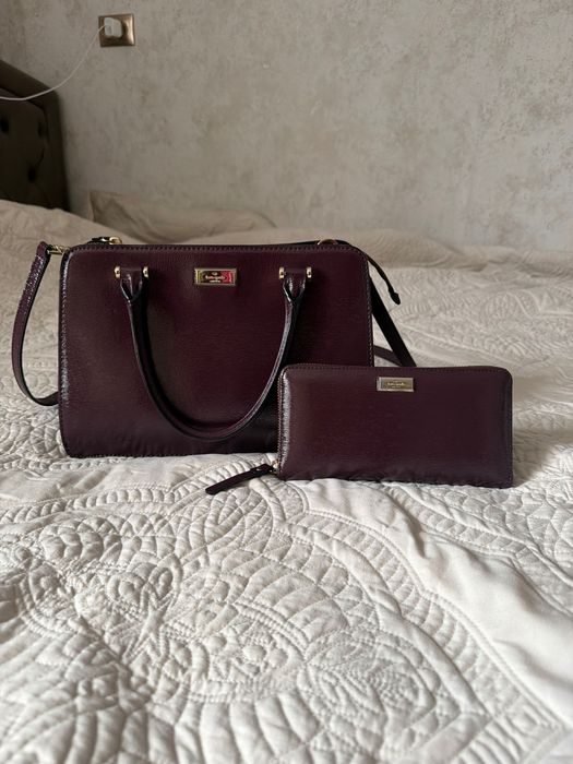 Kate Spade кожаная женская сумка с кошельком