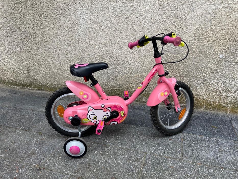 Rowerek Btwin 14’ 3-5  lat + drążek do nauki równowagi