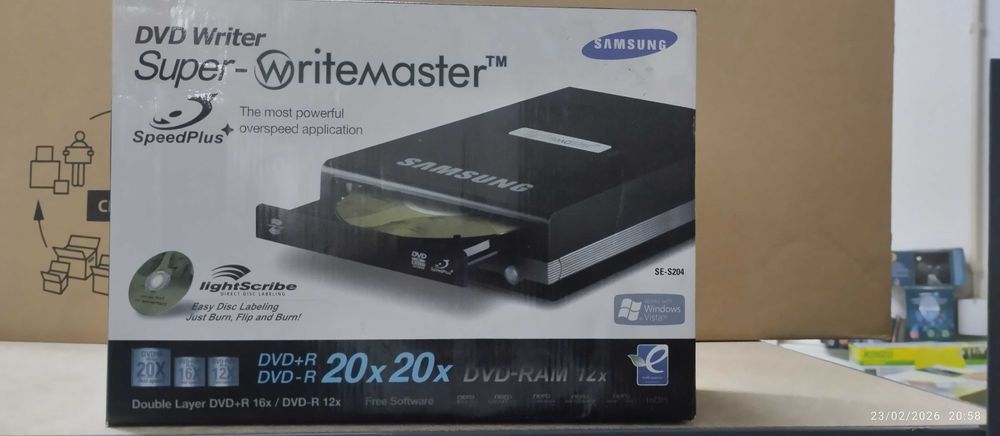 Samsung Super Writemaster SE-S204 Gravador de DVD Externo USB RAM 12X