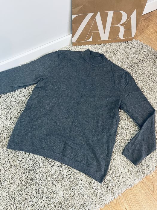 Szary damski sweter xs zara golf basic elegancki biuro