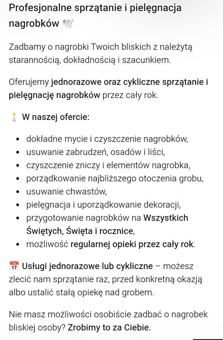 Sprzątanie nagrobków