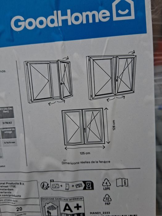Janela nova pvc 125 x 120