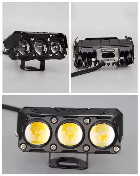 LED фари 3х лінзовані 110W 12V білі, пара